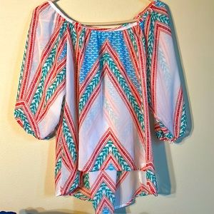 Loose fitted colorful women’s blouse